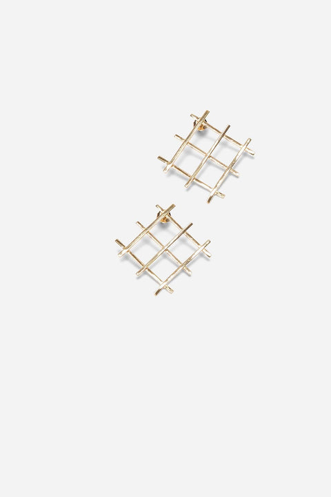 Grid Earrings (18k Gold) - ZEITGEIST