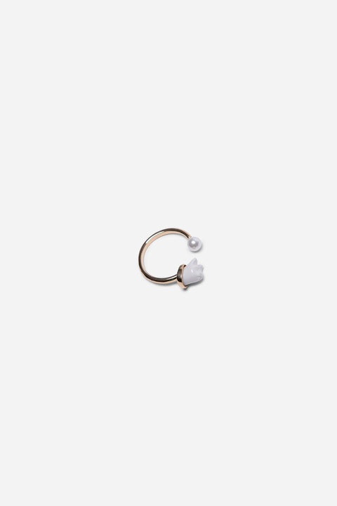 Mini Kitty Pearl Adjustable Gold Ring - ZEITGEIST
