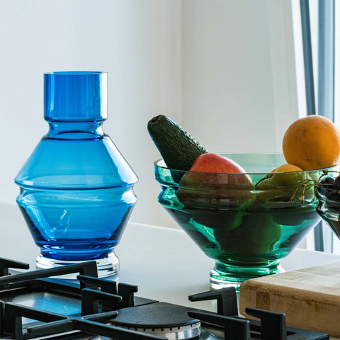 Relæ - Large Glass Vase (Aquamarine Blue)