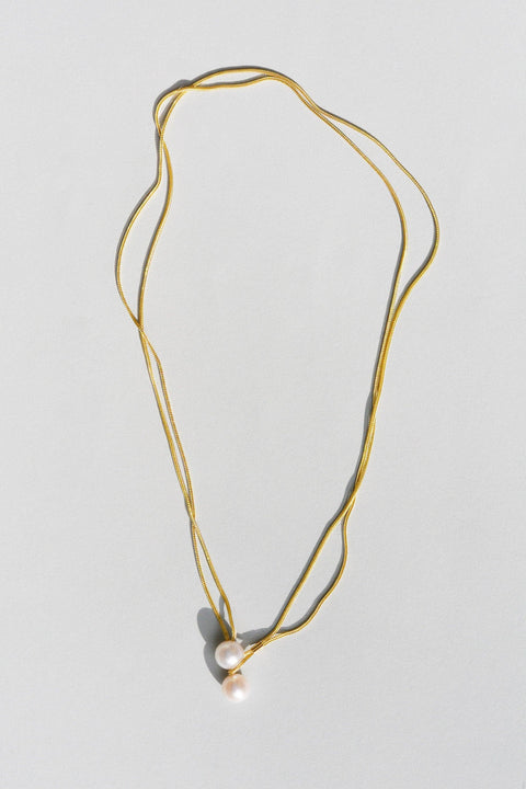Gold Pearl Boule Necklace Jewellery Saskia Diez - der ZEITGEIST