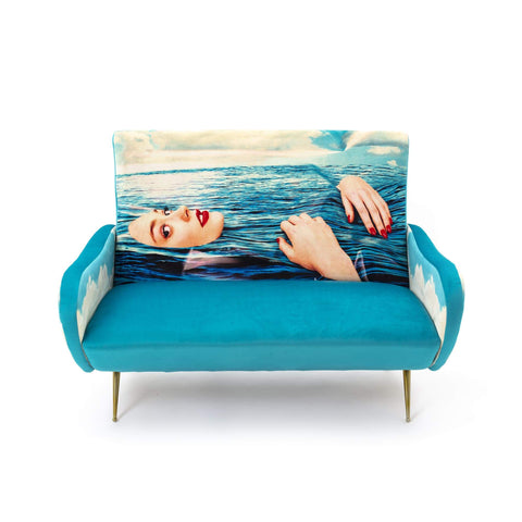 Sea Girl Print Two Seater Sofa
