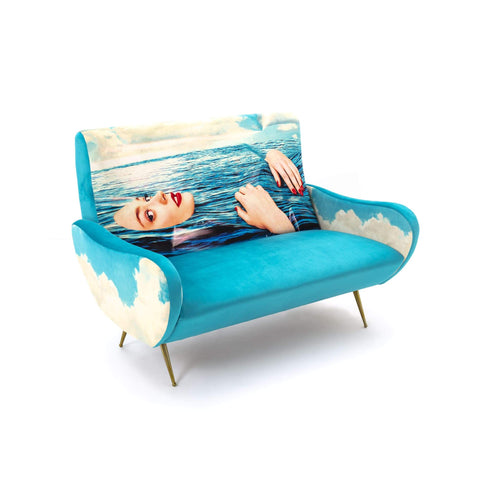 Sea Girl Print Two Seater Sofa