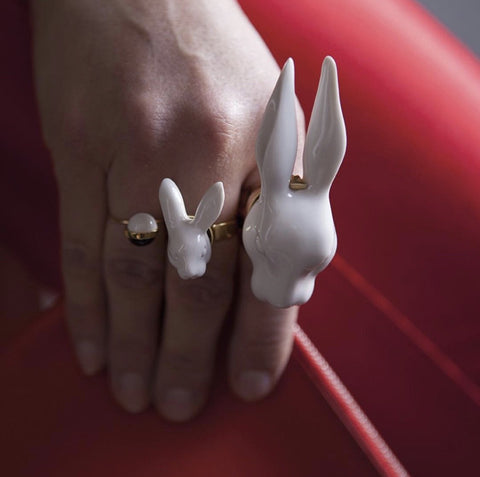 Rabbit Head Adjustable Ring (18K Gold)