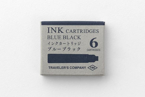 Traveler's Brass Fountain Pen Ink Cartridges - Blue Black