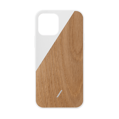 Clic Wooden iPhone 12 / 12 Pro Phone Case - White - ZEITGEIST